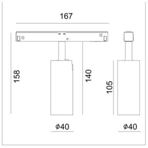Alternative view of Tuup - spot voor 48V trackrail – Warm White 3000K – Zwart - DALI